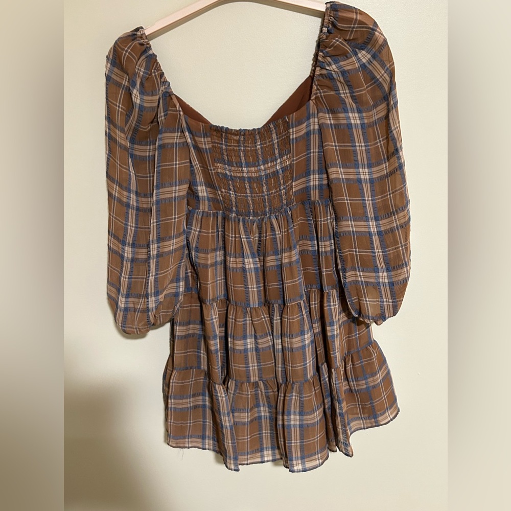 Super cute brown plaid Gianni Bini dress new without tags